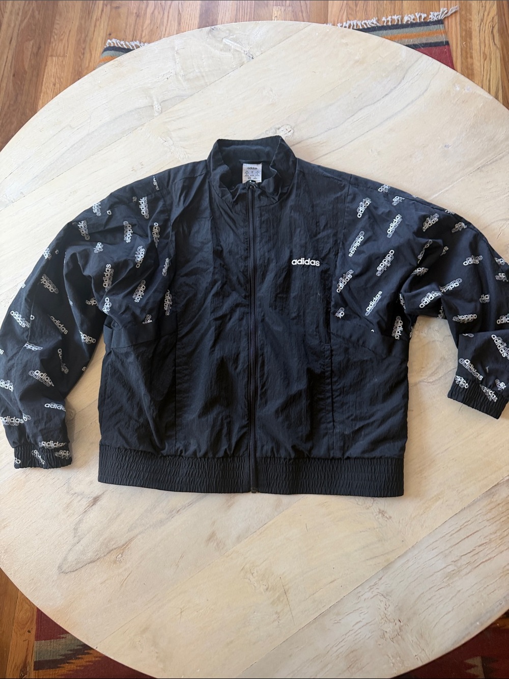 adidas Black Logo Repeat Track Jacket